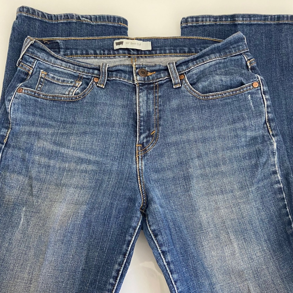 Levis 515 Boot Cut Jeans Mid Rise Dark Wash Med‎ Women's Size 10 M Flap Pockets